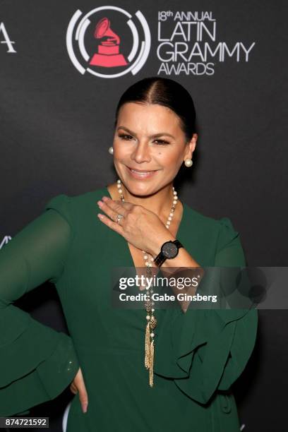 Olga Tanon attends the gift lounge during the 18th annual Latin Grammy Awards at MGM Grand Garden Arena on November 15, 2017 in Las Vegas, Nevada.