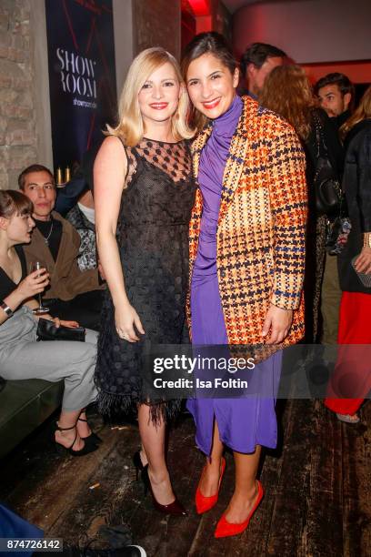 German actress Jennifer Ulrich and German actress Chryssanthi Kavazi during the New Faces Award Style 2017 at The Grand on November 15, 2017 in...