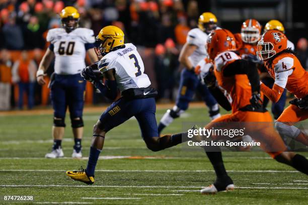 Toledo Rockets wide receiver Diontae Johnson runs with the ball after catching a pass during first half game action between the Toledo Rockets and...