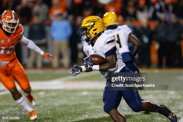 Toledo Rockets running back Terry Swanson runs with the ball during first half game action between the Toledo Rockets and the Bowling Green Falcons...