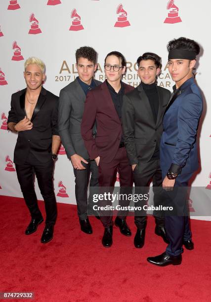 Richard Camacho, Zabdiel De Jesus, Christopher Velez, Erick Colon, and Joel Pimentel of CNCO attend the 2017 Person of the Year Gala honoring...