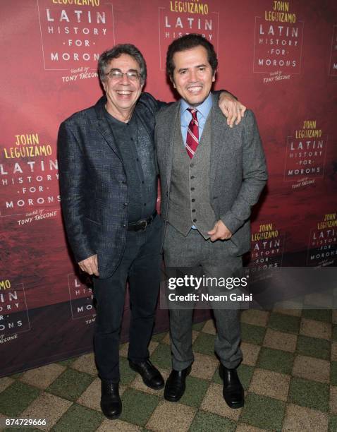 Director Tony Taccone and actor John Leguizamo attend the "Latin History For Morons" Broadway opening night at Studio 54 on November 15, 2017 in New...