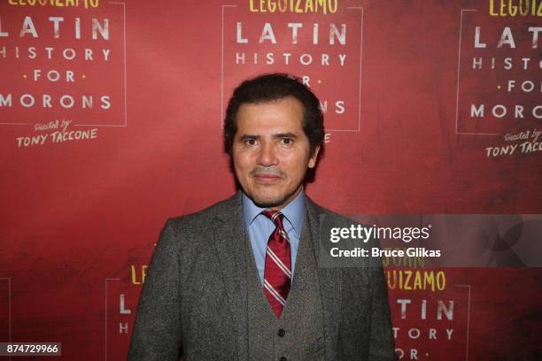 John Leguizamo poses at the opening night of "Latin History for Morons" on Broadway at Studio 54 on November 15, 2017 in New York City.