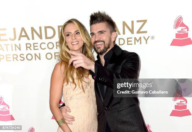 Karen Martinez and Juanes attend the 2017 Person of the Year Gala honoring Alejandro Sanz at the Mandalay Bay Convention Center on November 15, 2017...