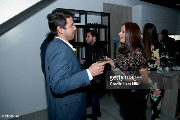 Manuel Martinez and Catherine Cerezo attend the Blu Perfer & Blue Brut Launch Party for The 2018 8th annual Better World Awards on November 15, 2017...