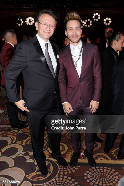 President & CEO of the Latin Academy of Recording Arts & Sciences Gabriel Abaroa and Prince Royce attend the 2017 Person of the Year Gala honoring...
