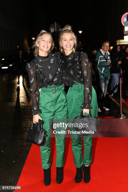 Lisa und Lena arrives at the New Faces Award Style 2017 on November 15, 2017 in Berlin, Germany.