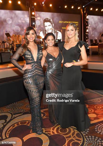 Clarissa Molina, Pamela Silva Conde and Daniela di Giacomo attend the 2017 Person of the Year Gala honoring Alejandro Sanz at the Mandalay Bay...