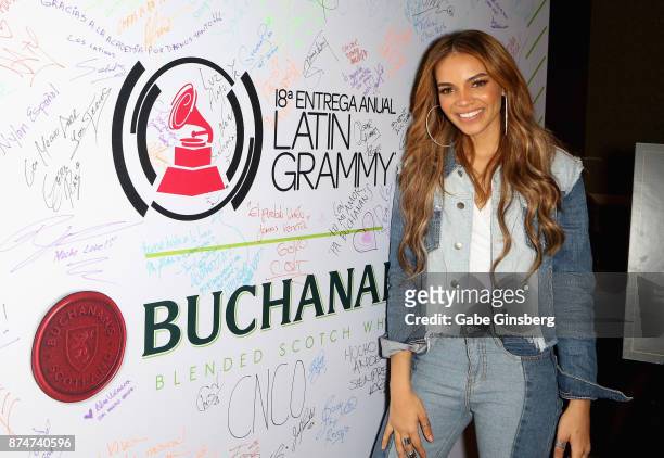 Leslie Grace attends the gift lounge during the 18th annual Latin Grammy Awards at MGM Grand Garden Arena on November 15, 2017 in Las Vegas, Nevada.