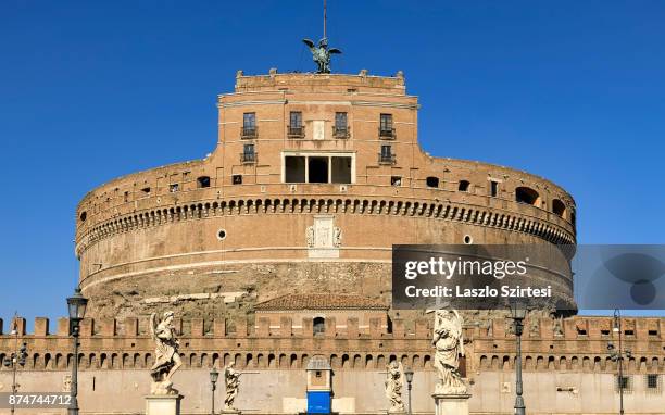 The Castel Sant'Angelo is seen at the Ponte Sant'Angelo bridge on November 1, 2017 in Rome, Italy. Rome is one of the most popular tourist...