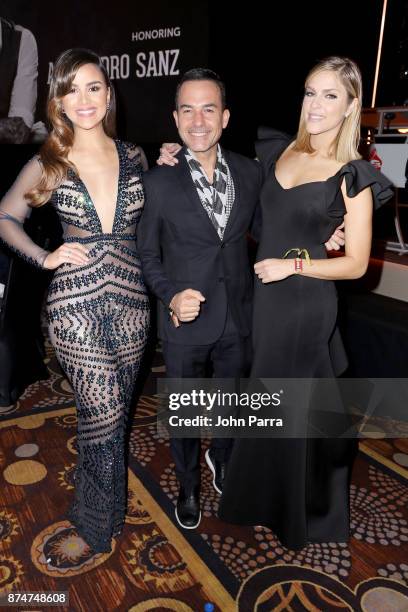 Clarissa Molina, Carlos Calderon, and Daniela di Giacomo attend the 2017 Person of the Year Gala honoring Alejandro Sanz at the Mandalay Bay...