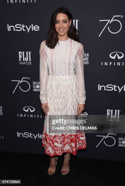 Actress Chloe Bennet attends the Hollywood Foreign Press Association and InStyle celebration of the 75th Annual Golden Globe Awards season at Catch...