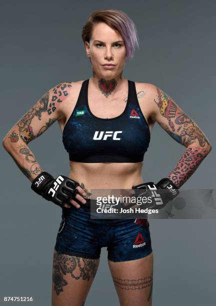 Bec Rawlings of Australia poses for a portrait during a UFC photo session on November 16, 2017 in Sydney, Australia.