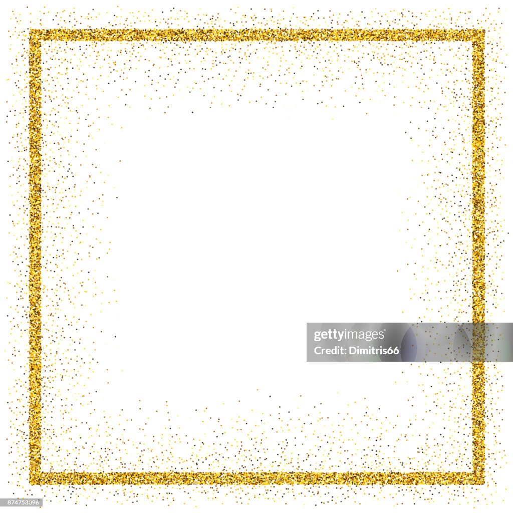Golden vector glitter frame