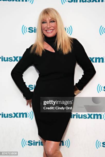 Actress Suzanne Somers visits the SiriusXM Studios on November 15, 2017 in New York City.