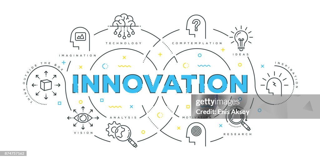 Línea plana moderna concepción de la innovación