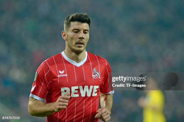 Milos Jojic of Koeln in action during the UEFA Europa League group H match between 1. FC Koeln and BATE Borisov at RheinEnergieStadion on November 2,...