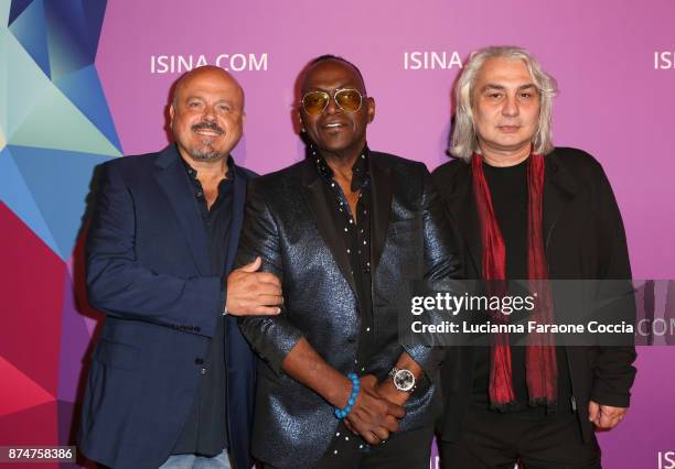 Walter Afanasieff, Randy Jackson, and Oleg Shmelev attend Isina finale event at Belasco Theatre on November 15, 2017 in Los Angeles, California.