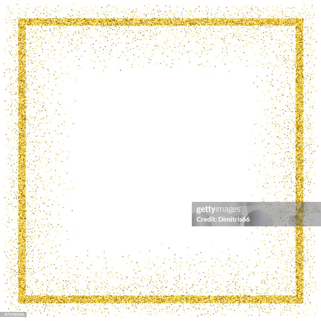 Golden vector glitter frame