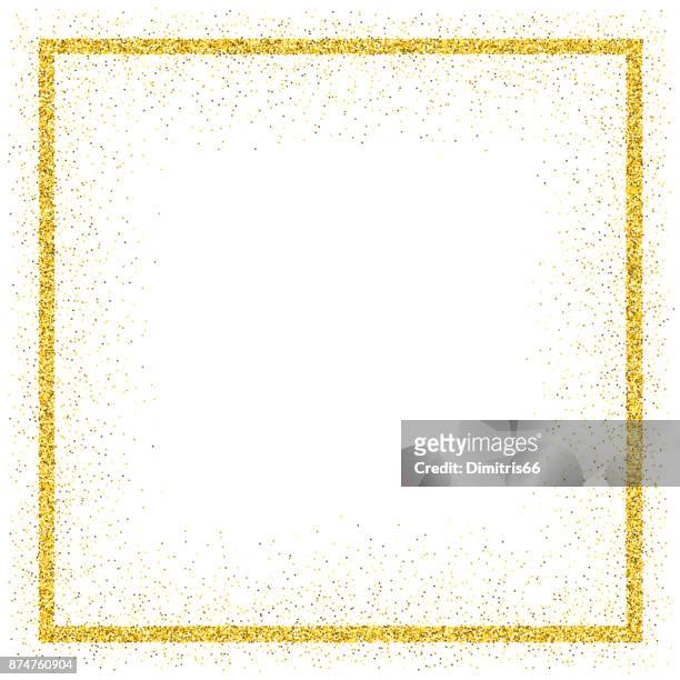 golden vector glitter frame - tinsel stock illustrations