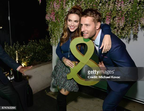 Chrishell Stause and Justin Hartley at Moet Celebrates The 75th Anniversary of The Golden Globes Award Season at Catch LA on November 15, 2017 in...