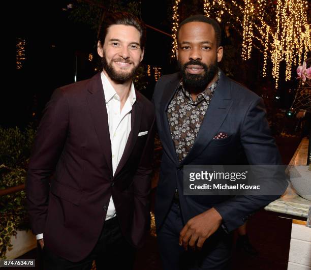 Ben Barnes and Chike Okonkwo at Moet Celebrates The 75th Anniversary of The Golden Globes Award Season at Catch LA on November 15, 2017 in West...