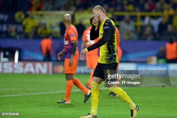 Andrey Yarmolenko of Dortmund looks dejected during the UEFA Champions League Group H soccer match between Borussia Dortmund and APOEL Nicosia at...