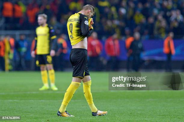 Andrey Yarmolenko of Dortmund looks dejected during the UEFA Champions League Group H soccer match between Borussia Dortmund and APOEL Nicosia at...