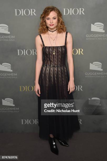 Makenzie Leigh attends the 2017 Guggenheim International Gala Pre-Party made possible by Dior on November 15, 2017 in New York City.