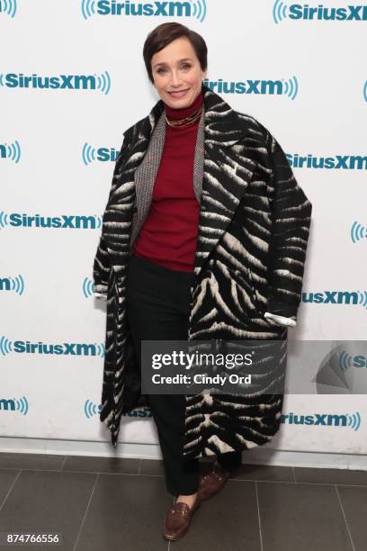 Actress Kristin Scott Thomas visits the SiriusXM Studios on November 15, 2017 in New York City.