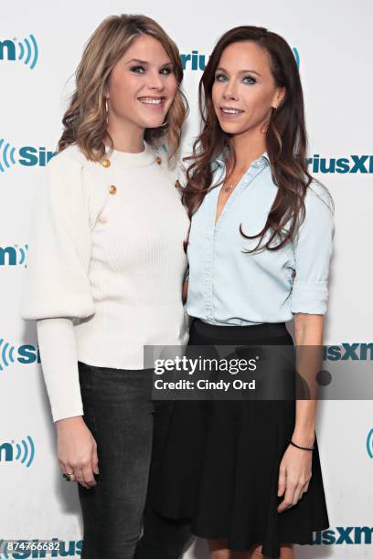 Jenna Bush Hager and Barbara Pierce Bush visit the SiriusXM Studios on November 15, 2017 in New York City.