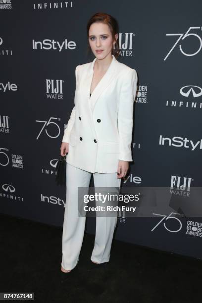 Rachel Brosnahan attends the Hollywood Foreign Press Association and InStyle celebrate the 75th Anniversary of The Golden Globe Awards at Catch LA on...