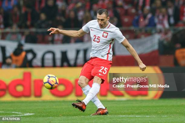Jaroslaw Jach of Poland during international friendly match between Poland and Uruguay at National Stadium on November 10, 2017 in Warsaw, Poland.