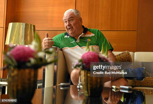 Perth , Australia - 16 November 2017; Manager Joe Kernan during an Ireland International Rules press conference at the Duxton Hotel, Perth, Australia