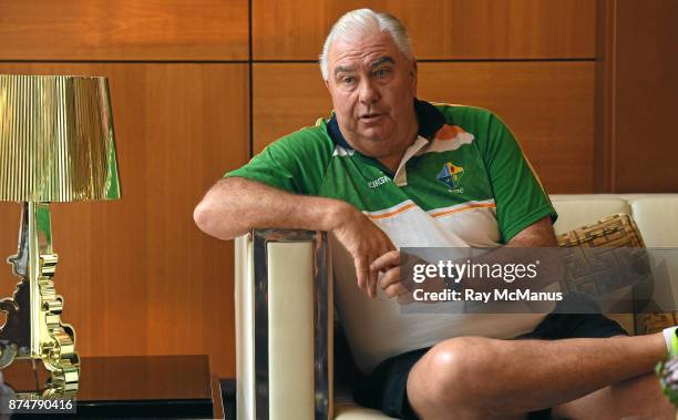 Perth , Australia - 16 November 2017; Manager Joe Kernan during an Ireland International Rules press conference at the Duxton Hotel, Perth, Australia