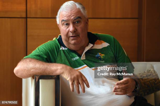 Perth , Australia - 16 November 2017; Manager Joe Kernan during an Ireland International Rules press conference at the Duxton Hotel, Perth, Australia