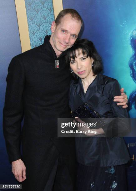 Actor Doug Jones and actress Sally Hawkins attend the premiere of Fox Searchlight Pictures' 'The Shape Of Water' at Academy Of Motion Picture Arts...