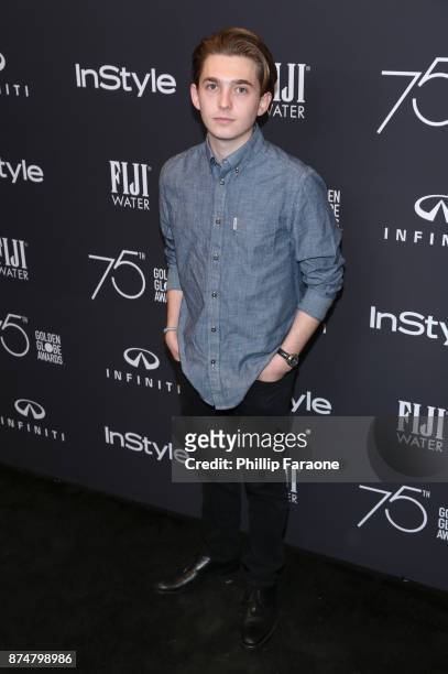 Austin Abrams attends the HFPAs and InStyle's Celebration of the 2018 Golden Globe Awards Season and the Unveiling of the Golden Globe Ambassador at...
