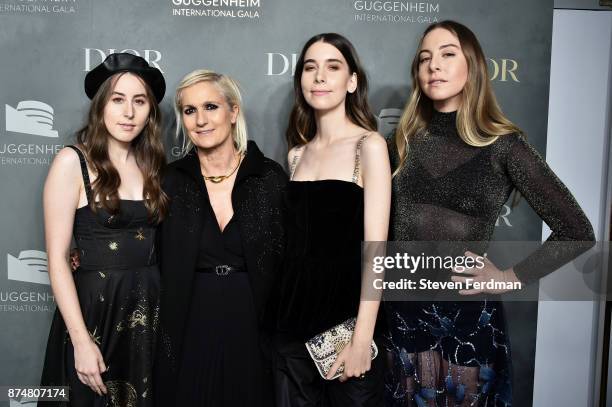 Alana Haim, Maria Grazia Chirui, Danielle Haim and Este Haim attend the 2017 Guggenheim International Gala Pre-Party made possible by Dior on...