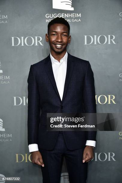 Mamoudou Athie attends the 2017 Guggenheim International Gala Pre-Party made possible by Dior on November 15, 2017 in New York City.