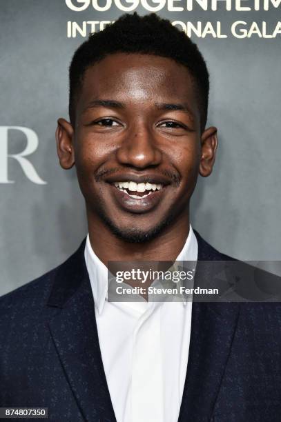 Mamoudou Athie attends the 2017 Guggenheim International Gala Pre-Party made possible by Dior on November 15, 2017 in New York City.
