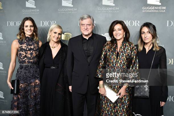 Rachele Regini, designer Maria Grazia Chiuri, Dior Couture CEO Sidney Toledano, Katia Toledano and Julia Toledano attend the 2017 Guggenheim...