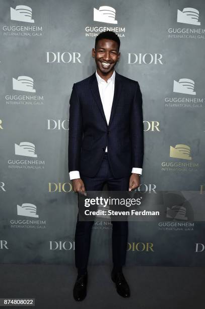 Mamoudou Athie attends the 2017 Guggenheim International Gala Pre-Party made possible by Dior on November 15, 2017 in New York City.