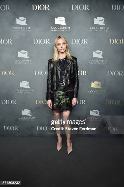 Sasha Pivovarova attends the 2017 Guggenheim International Gala Pre-Party made possible by Dior on November 15, 2017 in New York City.