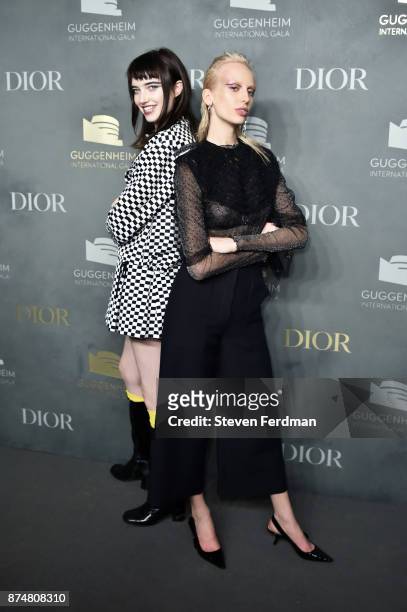 Lili Sumner and Grace Hartzel attend the 2017 Guggenheim International Gala Pre-Party made possible by Dior on November 15, 2017 in New York City.