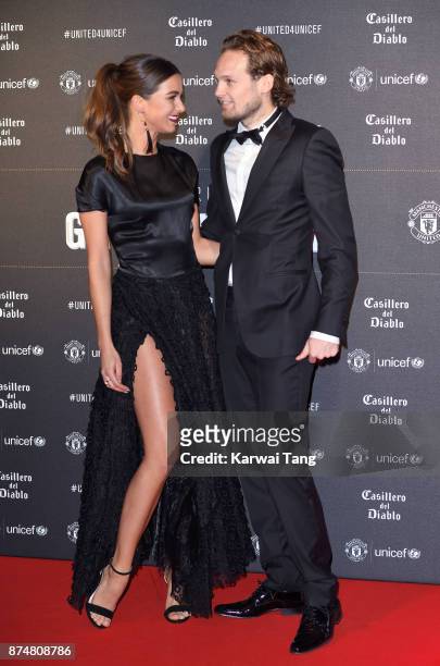 Carly-Rae Fleur and Daley Blind attend the United for Unicef Gala Dinner at Old Trafford on November 15, 2017 in Manchester, England.