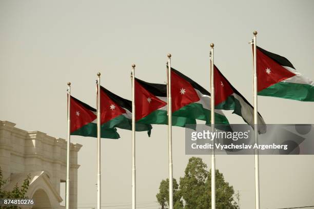flag of jordan (jordanian flag) - amman stock pictures, royalty-free photos & images