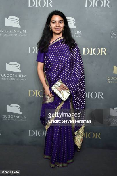 Amrita Nath attends the 2017 Guggenheim International Gala Pre-Party made possible by Dior on November 15, 2017 in New York City.