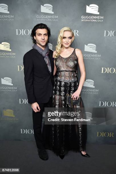 Alexander Dipersia and Carlotta Kohl attend the 2017 Guggenheim International Gala Pre-Party made possible by Dior on November 15, 2017 in New York...