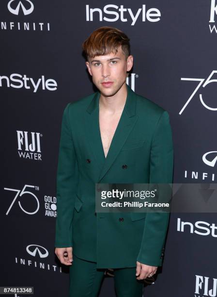 Tommy Dorfman attends the HFPAs and InStyle's Celebration of the 2018 Golden Globe Awards Season and the Unveiling of the Golden Globe Ambassador at...